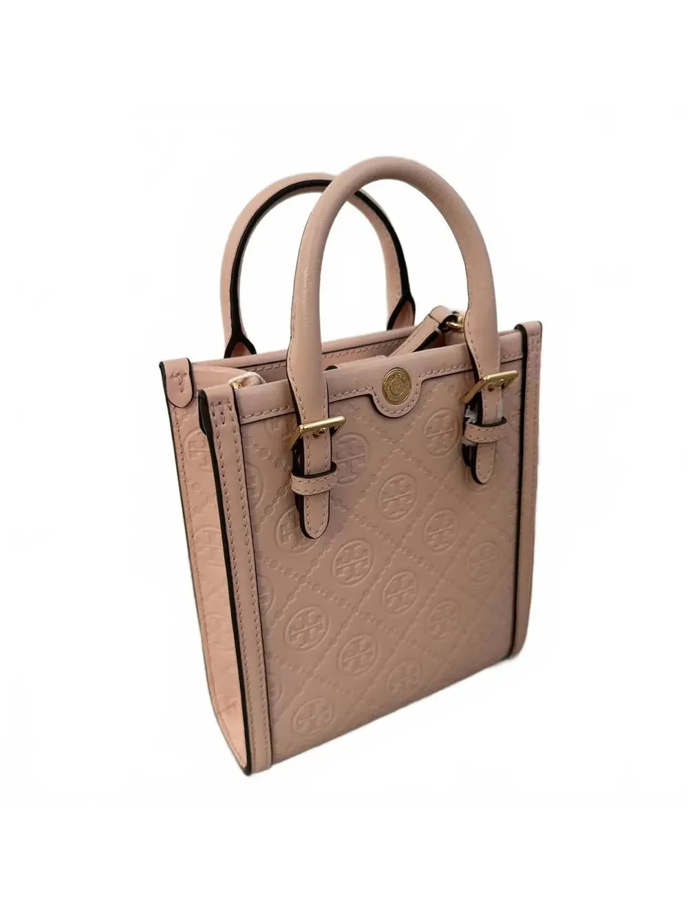 Tory Burch T Monogram Leather Mini Tote Bag BLUSH PINK